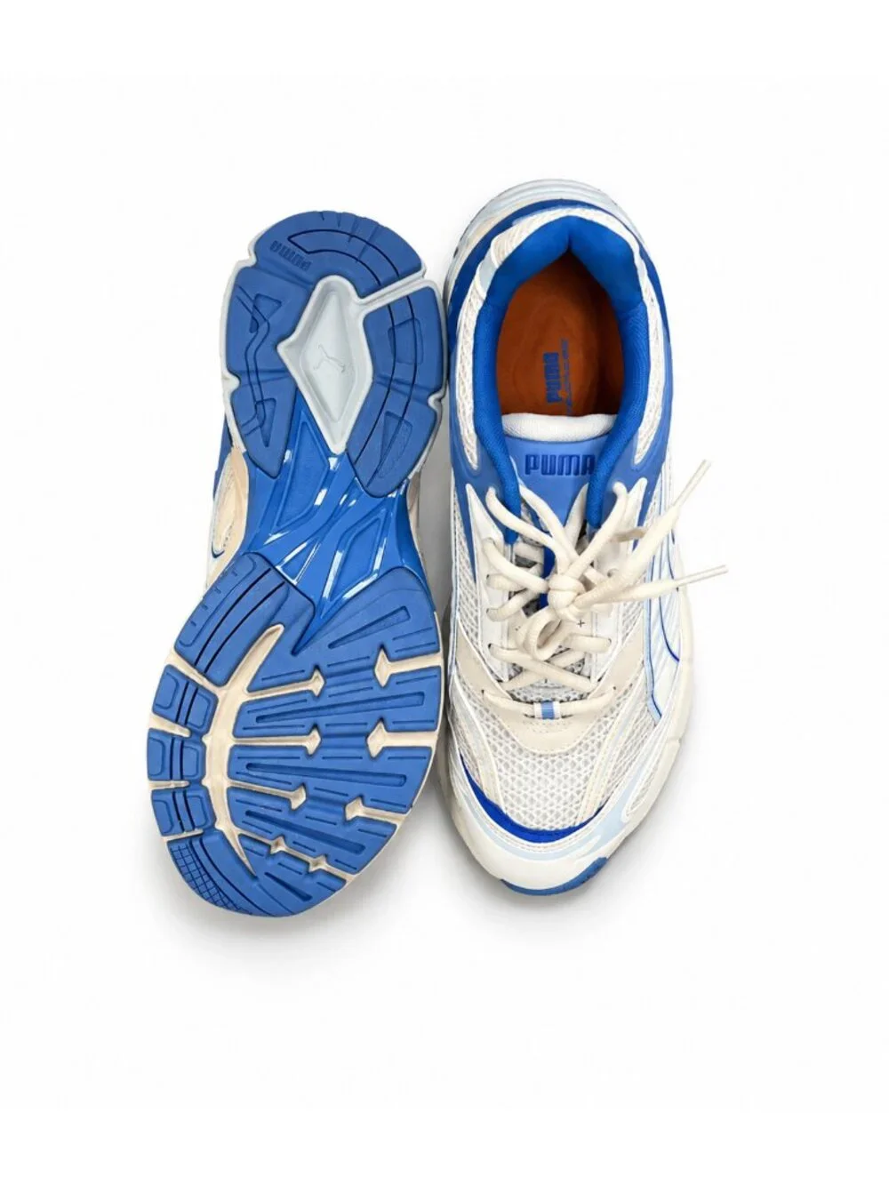 PUMA Velophasis Technisch Men’s 9.5 Ivory Blue New